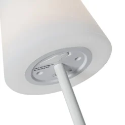 QAZQA Tischleuchte weiß wiederaufladbar inkl. LED und Dimmer IP54 - Jude