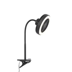 QAZQA Tischventilator schwarz inkl. LED 2700K - Dores