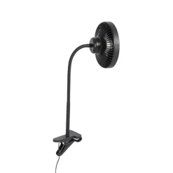 QAZQA Tischventilator schwarz inkl. LED 2700K - Dores