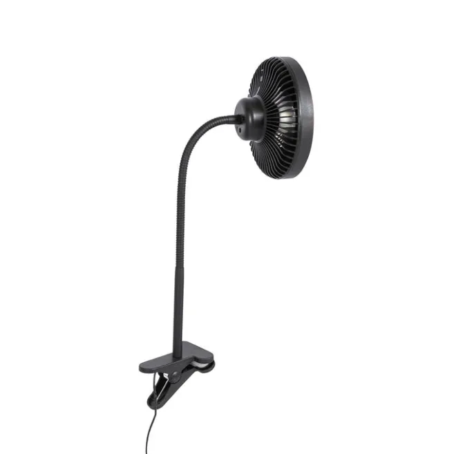 QAZQA Tischventilator schwarz inkl. LED 2700K - Dores