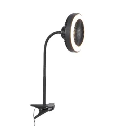 QAZQA Tischventilator schwarz inkl. LED 2700K - Dores