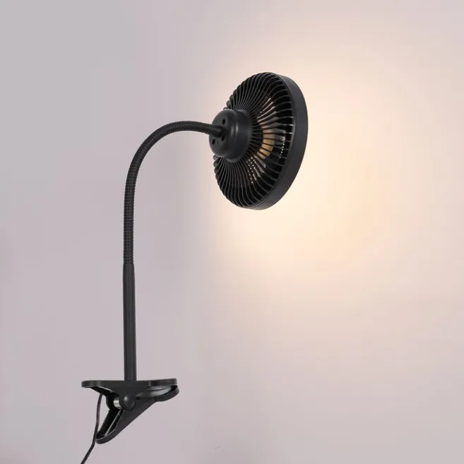 QAZQA Tischventilator schwarz inkl. LED 2700K - Dores