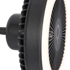 QAZQA Tischventilator schwarz inkl. LED 2700K - Dores