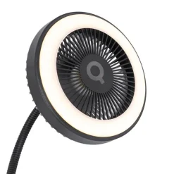 QAZQA Tischventilator schwarz inkl. LED 2700K - Dores