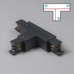 QAZQA T-Verbinder für 3-Phasen Schiene schwarz oben links - 3-phasig