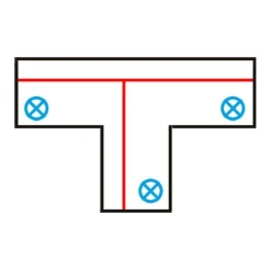 QAZQA T-Verbinder für 3-Phasen-Schiene Links T Weiß