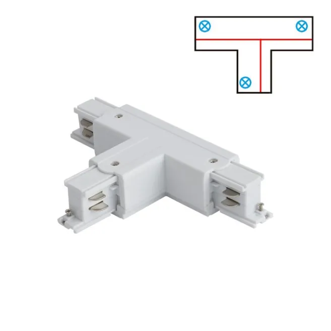 QAZQA T-Verbinder für 3-Phasen-Schiene Rechts B Weiß