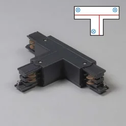 QAZQA T-Verbinder für 3-Phasenschiene schwarz rechts oben - 3-phasig