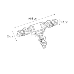 QAZQA T-Verbinder Schwarz 1-phasig - Slimline