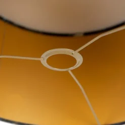 QAZQA Velour Lampenschirm Blumenmuster 35/35/20 golden innen