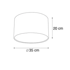 QAZQA Velour Lampenschirm Pfau Design 35/35/20 mit goldenem Interieur