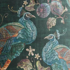 QAZQA Velours-Lampenschirm pfauengrün 50/50/25 innen golden