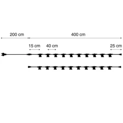QAZQA Verbindbare schwarze Lichterkette mit Stecker 10m inkl. E27 20-Lichter IP44 - Lubber
