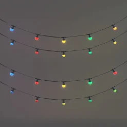 QAZQA Verbindbare schwarze Lichterkette mit Stecker 10m inkl. E27 20-Lichter IP44 - Lubber