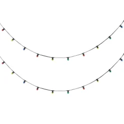 QAZQA Verbindbare schwarze Lichterkette mit Stecker 10m inkl. E27 20-Lichter IP44 - Lubber