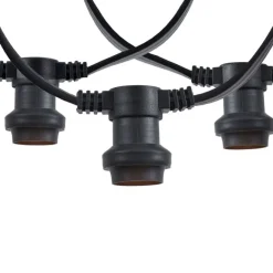 QAZQA Verbindbare schwarze Lichterkette mit Stecker 14m 30-Lichter IP44 - Lubber