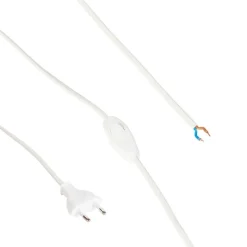 QAZQA Verbindungskabel 80-120cm mit Schalter und Stecker weiß