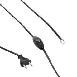 QAZQA Verbindungskabel 80-120cm mit Schalter und Stecker schwarz