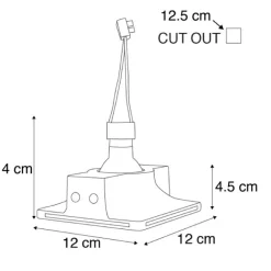 QAZQA Vertiefter Fleck weiß 12 cm quadratisch - Zigeunerstuck