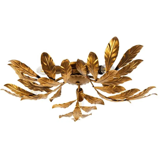 QAZQA Vintage Deckenlampe Antik Gold 5-flammig - Linde