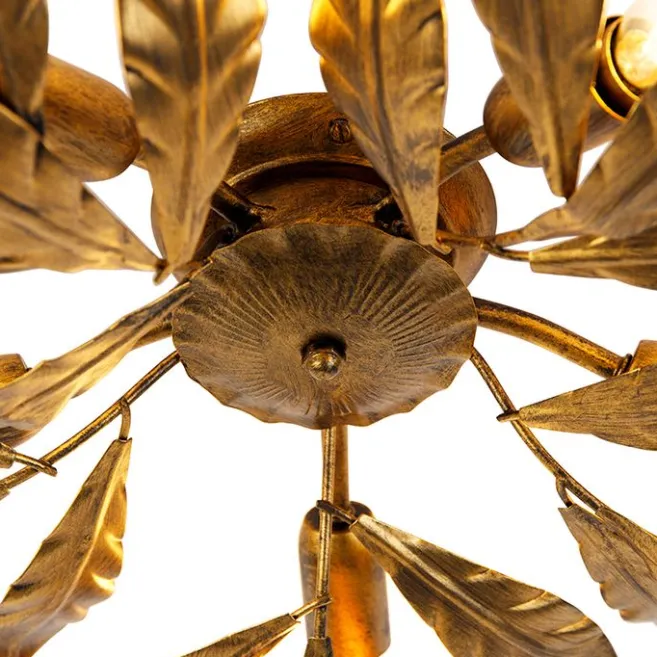 QAZQA Vintage Deckenlampe Antik Gold 5-flammig - Linde