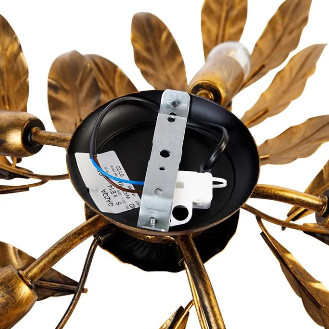 QAZQA Vintage Deckenlampe Antik Gold 5-flammig - Linde