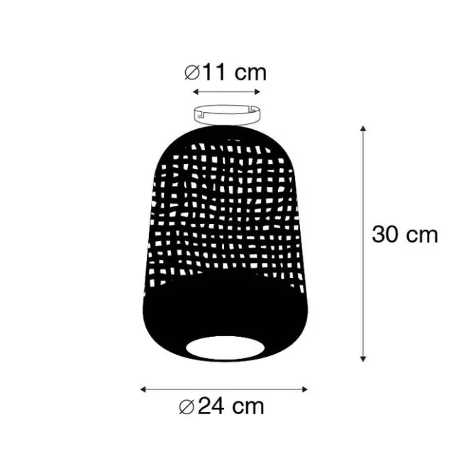 QAZQA Vintage Deckenlampe schwarz mit Messing - Kayleigh