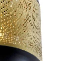 QAZQA Vintage Deckenlampe schwarz mit Messing - Kayleigh