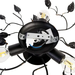 QAZQA Vintage Deckenlampe schwarz mit Gold 50 cm 3 Lichter - Foglie