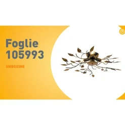 QAZQA Vintage Deckenlampe schwarz mit Gold 50 cm 3 Lichter - Foglie