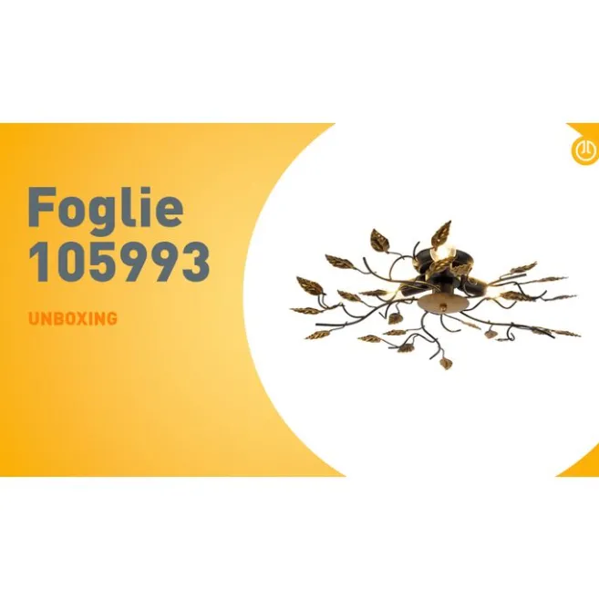 QAZQA Vintage Deckenlampe schwarz mit Gold 50 cm 3 Lichter - Foglie