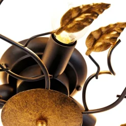 QAZQA Vintage Deckenlampe schwarz mit Gold 50 cm 3 Lichter - Foglie