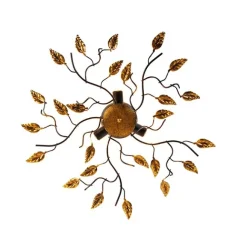 QAZQA Vintage Deckenlampe schwarz mit Gold 50 cm 3 Lichter - Foglie