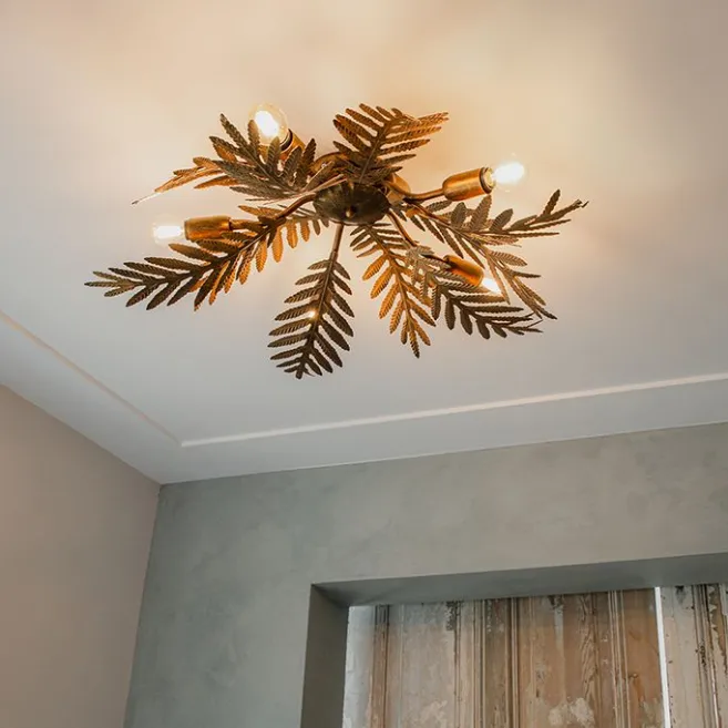 QAZQA Vintage Deckenleuchte 5-flammig Gold - Botanica