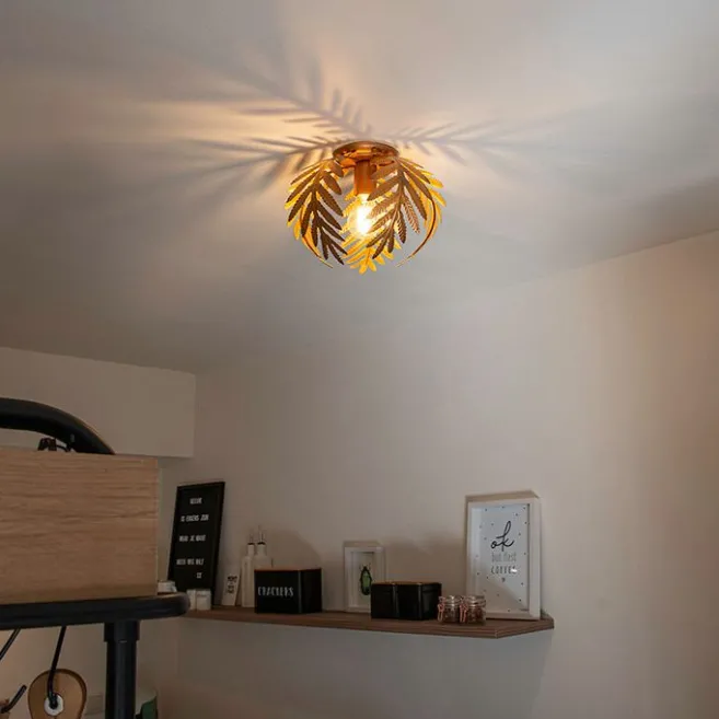 QAZQA Vintage Deckenleuchte Gold 24 cm - Botanica