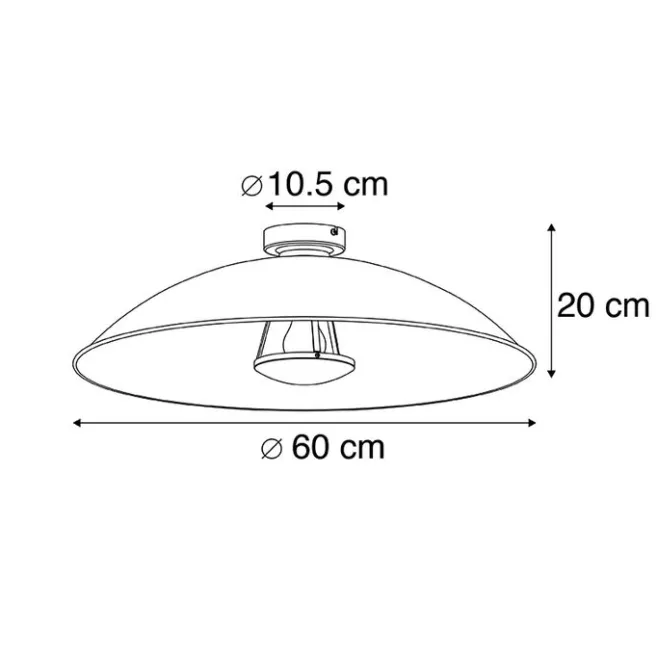 QAZQA Vintage Deckenleuchte schwarz mit Gold 60 cm - Emilienne Novo