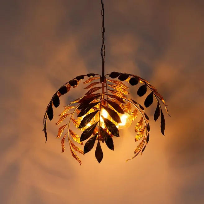 QAZQA Vintage Hängelampe Antik Gold 60 cm - Linde