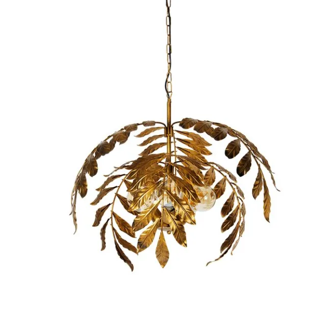 QAZQA Vintage Hängelampe Antik Gold 60 cm - Linde