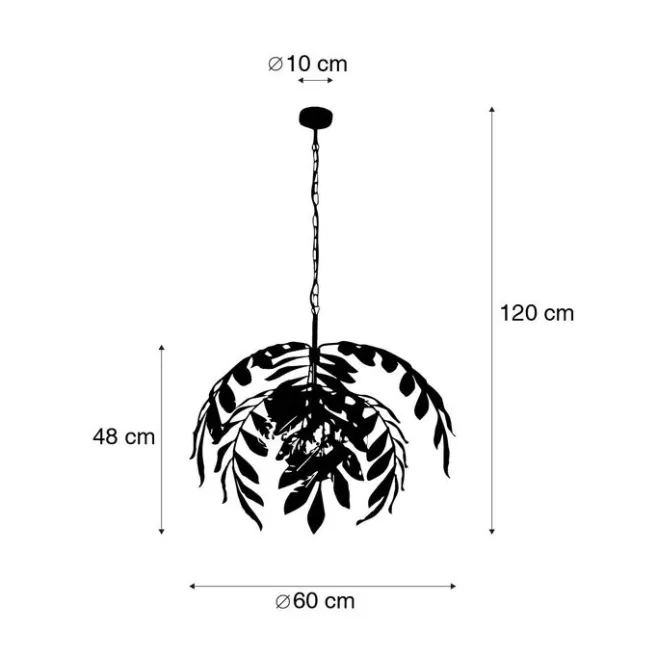 QAZQA Vintage Hängelampe Antik Gold 60 cm - Linde