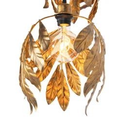 QAZQA Vintage Hängelampe Antik Gold rund 3-flammig - Linde