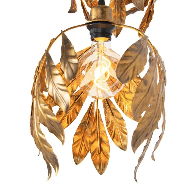 QAZQA Vintage Hängelampe Antik Gold rund 3-flammig - Linde