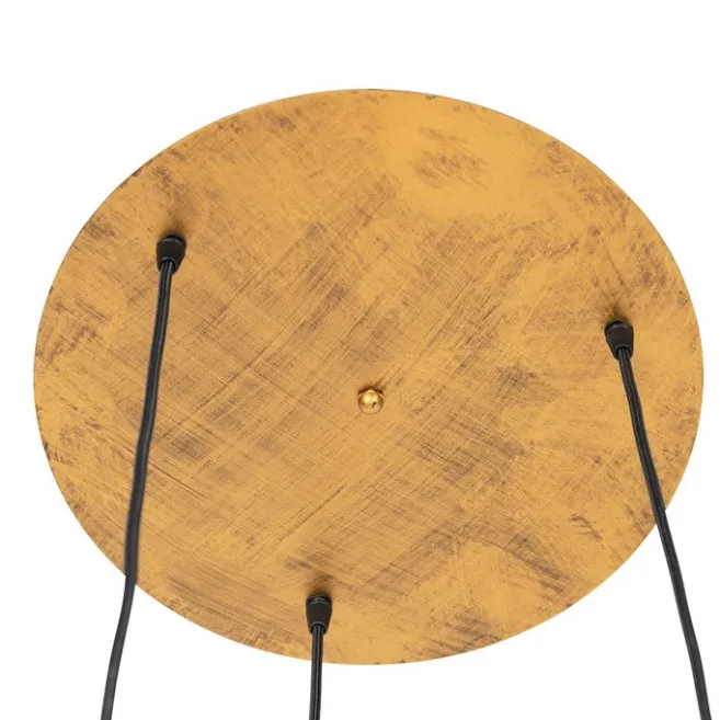 QAZQA Vintage Hängelampe Antik Gold rund 3-flammig - Linde