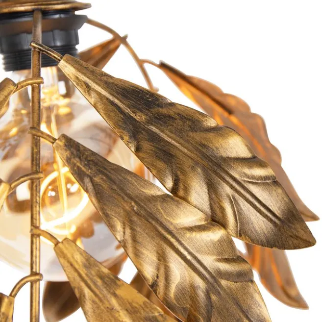 QAZQA Vintage Hängelampe Antik Gold rund 3-flammig - Linde