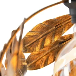 QAZQA Vintage Hängelampe Antik Gold rund 3-flammig - Linde