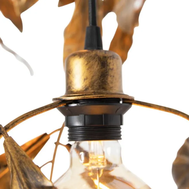 QAZQA Vintage Hängelampe Antik Gold rund 3-flammig - Linde