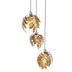 QAZQA Vintage Hängelampe Antik Gold rund 3-flammig - Linde