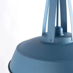 QAZQA Vintage Hängelampe Blau Rund 43cm - Living