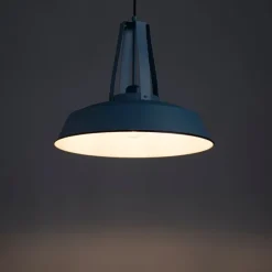 QAZQA Vintage Hängelampe Blau Rund 43cm - Living