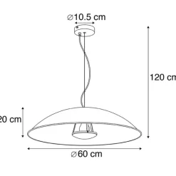 QAZQA Vintage Hängelampe schwarz mit Gold 60 cm - Emilienne Novo