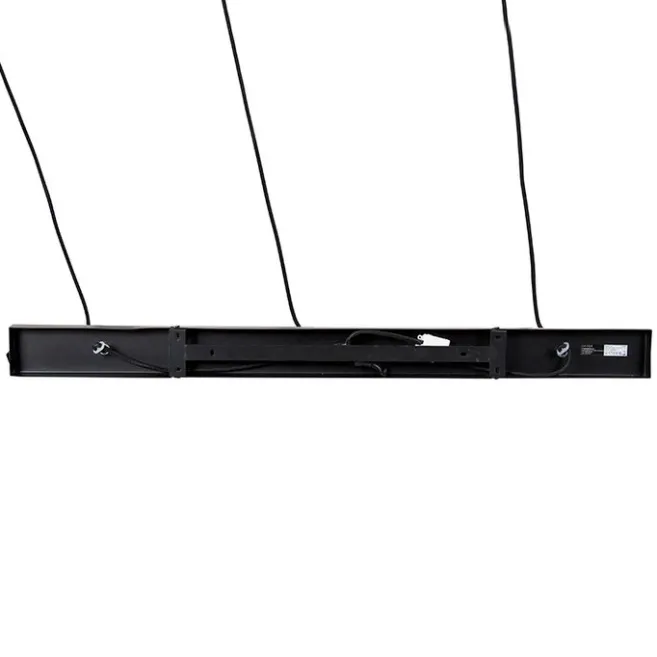 QAZQA Vintage Hängelampe schwarz mit Messing länglich 3-flammig - Kayleigh